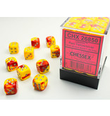 Chessex Gemini 36 * D6 Red-Yellow / Silver 12mm Chessex Dice (CHX26850)