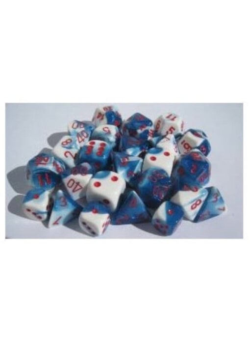 Gemini 10 * D10 Astral-Blue / Red Chessex Dice (CHX26257)