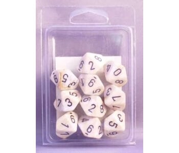 Marble 10 * D10 Ivory / Black Chessex Dice (CHX27202)