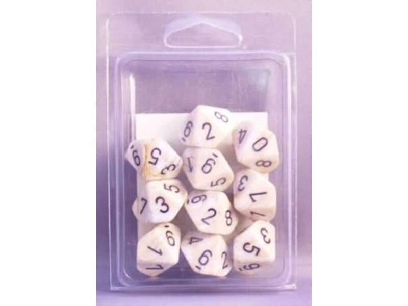 Chessex Marble 10 * D10 Ivory / Black Chessex Dice (CHX27202)