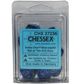 Chessex Vortex 10 * D10 Blue / Gold Chessex Dice (CHX27236)