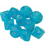 Chessex Luminary 10 * D10 Sky W / Silver Chessex Dice (CHX27366)