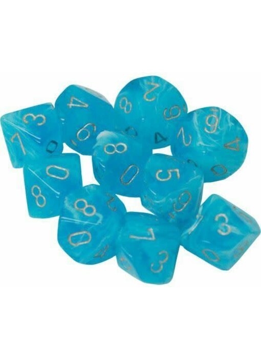 Luminary 10 * D10 Sky W / Silver Chessex Dice (CHX27366)