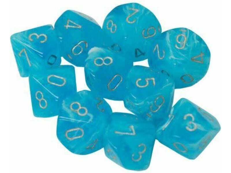 Chessex Luminary 10 * D10 Sky W / Silver Chessex Dice (CHX27366)