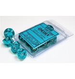 Chessex Translucent 10 * D10 Teal / White - New Version Chessex Dice (CHX23285)