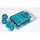 Translucent 10 * D10 Teal / White - New Version Chessex Dice (CHX23285)