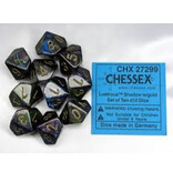 Chessex Lustrous 10 * D10 Shadow / Gold Chessex Dice (CHX27299)