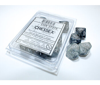 Borealis 10 * D10 Light Smoke / Silver Luminary Chessex Dice (CHX27378)