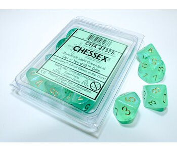 Borealis 10 * D10 Light Green / Gold Luminary Chessex Dice (CHX27375)