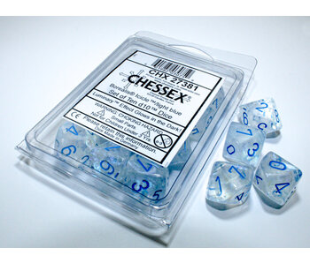 Borealis 10 * D10 Icicle / Light Blue Luminary Chessex Dice (CHX27381)