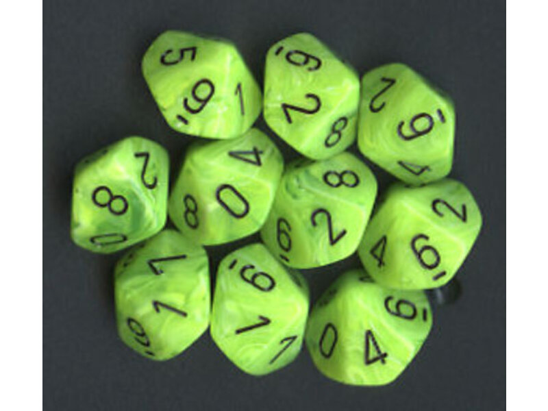 Chessex Vortex 10 * D10 Bright Green / Black Chessex Dice (CHX27230)