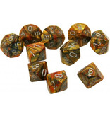 Chessex Lustrous 10 * D10 Gold / Silver Chessex Dice (CHX27293)