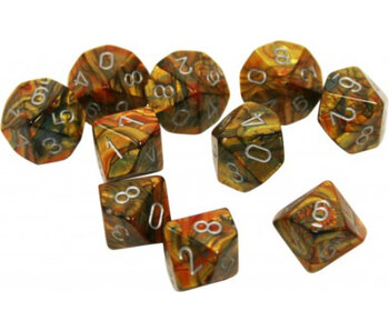 Lustrous 10 * D10 Gold / Silver Chessex Dice (CHX27293)