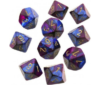 Gemini 10 * D10 Blue-Purple / Gold Chessex Dice (CHX26228)