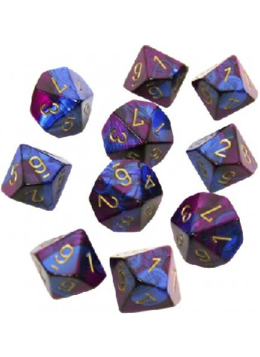 Gemini 10 * D10 Blue-Purple / Gold Chessex Dice (CHX26228)