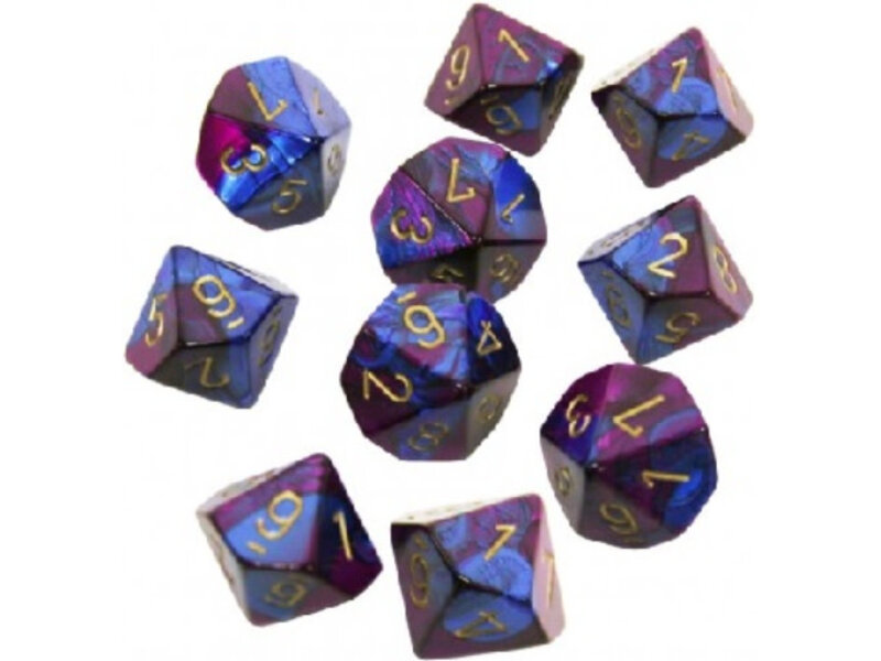 Chessex Gemini 10 * D10 Blue-Purple / Gold Chessex Dice (CHX26228)