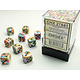 Festive 36 * D6 Vibrant / Brown 12mm Chessex Dice (CHX27841)