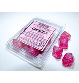 Chessex Borealis 10 * D10 Pink / Silver Luminary Chessex Dice (CHX27384)