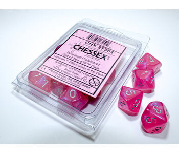 Borealis 10 * D10 Pink / Silver Luminary Chessex Dice (CHX27384)