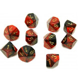 Chessex Gemini 10 * D10 Black-Red / Gold Chessex Dice (CHX26233)