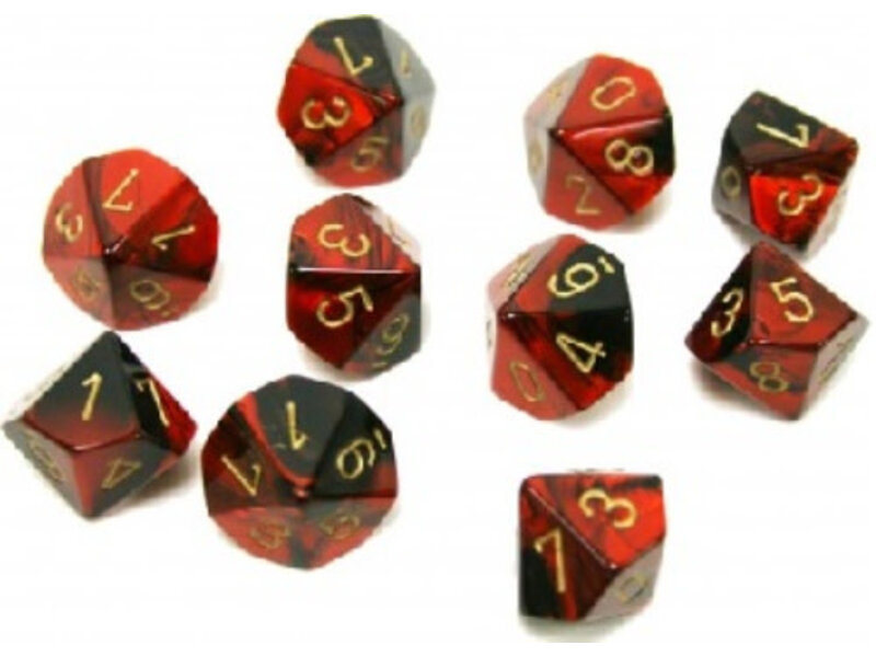 Chessex Gemini 10 * D10 Black-Red / Gold Chessex Dice (CHX26233)