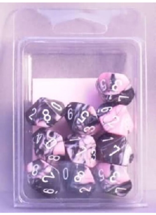 Gemini 10 * D10 Black-Pink / White Chessex Dice (CHX26230)