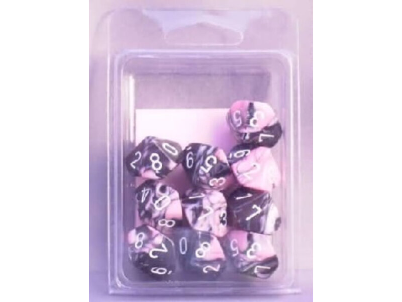 Chessex Gemini 10 * D10 Black-Pink / White Chessex Dice (CHX26230)