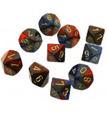 Chessex Gemini 10 * D10 Blue-Red / Gold Chessex Dice (CHX26229)