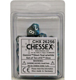 Chessex Gemini 10 * D10 Steel-Teal / White Chessex Dice (CHX26256)