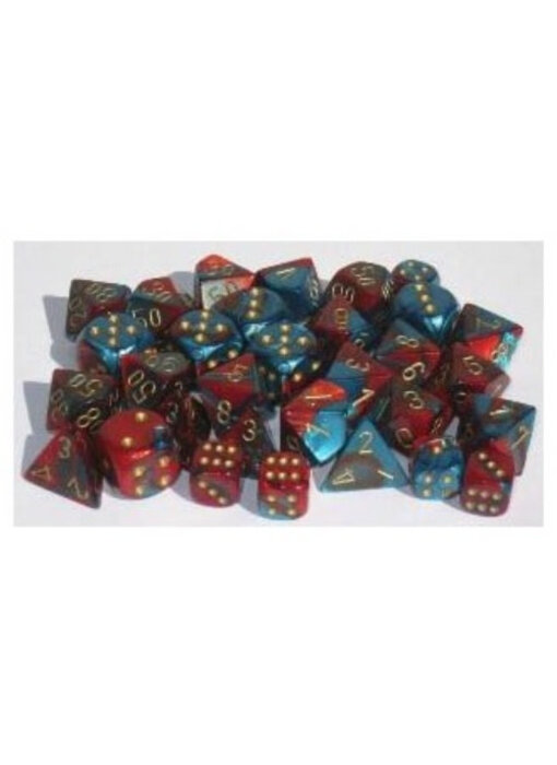 Gemini 10 * D10 Red-Teal / Gold Chessex Dice (CHX26262)