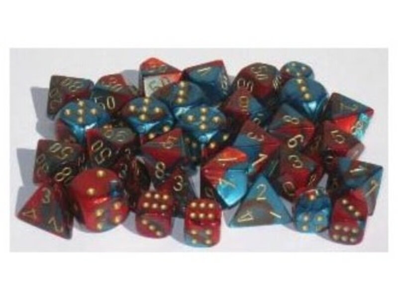 Chessex Gemini 10 * D10 Red-Teal / Gold Chessex Dice (CHX26262)