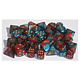 Gemini 10 * D10 Red-Teal / Gold Chessex Dice (CHX26262)