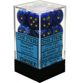 Chessex Vortex 12 * D6 Blue / Gold 16mm Chessex Dice (CHX27636)