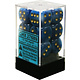 Phantom 12 * D6 Teal / Gold 16mm Chessex Dice (CHX27689)