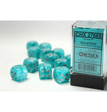 Chessex Cirrus 12 * D6 Aqua / Silver 16mm Chessex Dice (CHX27665)