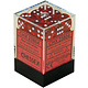 Translucent 36 * D6 Red / White 12mm Chessex Dice (CHX23804)
