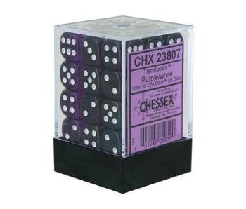 Translucent 36 * D6 Purple / White 12mm Chessex Dice (CHX23807)