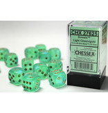 Chessex Borealis 12 * D6 Light Green / Gold 16mm Chessex Dice (CHX27625)
