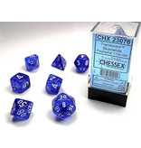 Chessex Translucent 7-Die Set Blue / White - New Version Chessex Dice (CHX23076)