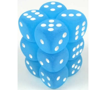 Frosted 12 * D6 Caribbean Blue 16mm Chessex Dice (CHX27616)