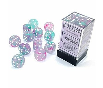 Nebula 12 * D6 Wisteria / White Luminary 16mm Chessex Dice (CHX27745)