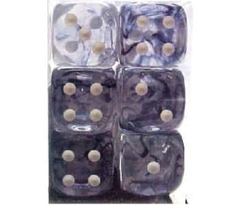 Nebula 12 * D6 Black / White 16mm Chessex Dice (CHX27608)