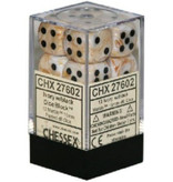 Chessex Marble 12 * D6 Ivory / Black 16mm Chessex Dice (CHX27602)