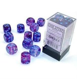 Chessex Nebula 12 * D6 Nocturnal / Blue Luminary 16mm Chessex Dice (CHX27757)