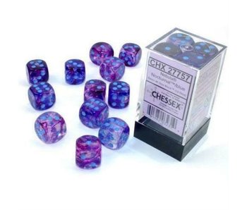 Nebula 12 * D6 Nocturnal / Blue Luminary 16mm Chessex Dice (CHX27757)