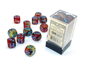 Nebula 12 * D6 Primary / Turquoise Luminary 16mm Chessex Dice (CHX27759)