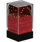 Chessex Scarab 12 * D6 Scarlet / Gold 16mm Chessex Dice (CHX27614)