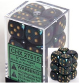 Chessex Scarab 12 * D6 Jade / Gold 16mm Chessex Dice (CHX27615)