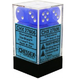 Chessex Frosted 12 * D6 Blue / White 16mm Chessex Dice (CHX27606)