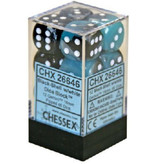 Chessex Gemini 12 * D6 Black-Shell / White 16mm Chessex Dice (CHX26646)